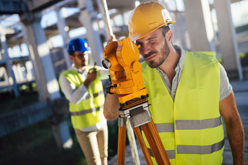 Picture of construction engineer working on building site