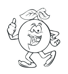 Laughing Cartoon Cherry Vector Drawing