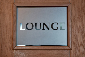 Lounge. Text on the door