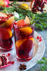 Christmas pomegranate sangria