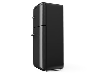 Retro fridge isolated on white bacground 3d render