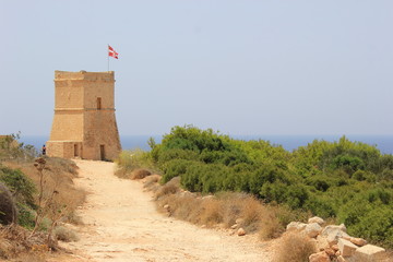 Malta: Der ber&uuml;hmte Ghajn Tuffieha Tower (Befestigungsanlage)
