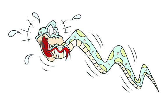 Surprised Cartoon Snake- clip-art vector illustration 