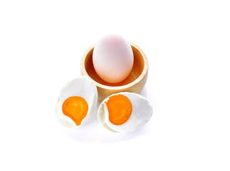 Salted eggs on a white background