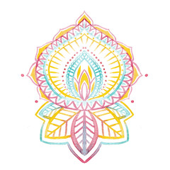 Watercolor native indian ornament