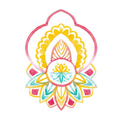 Watercolor native indian ornament