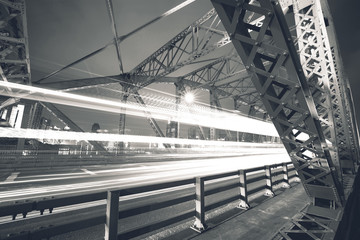 Steel bridge at night