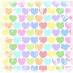 Grunge Colorful Hearts Background