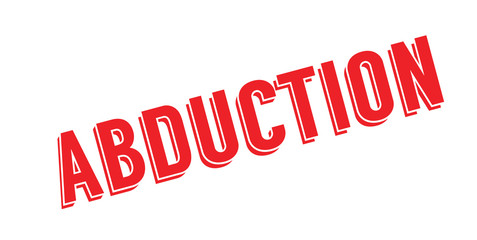 Abduction rubber stamp. Grunge design with dust scratches. Effects can be easily removed for a clean, crisp look. Color is easily changed.