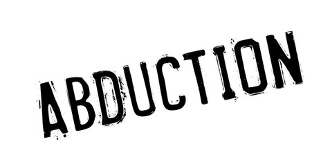 Abduction rubber stamp. Grunge design with dust scratches. Effects can be easily removed for a clean, crisp look. Color is easily changed.