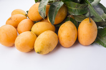 Plum mango with isolated white background