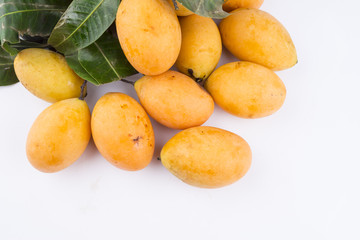 Plum mango with isolated white background