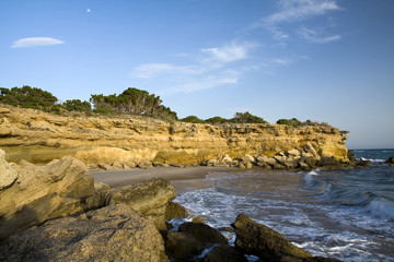 Fototapeta na wymiar seaside and coast view during the sunset