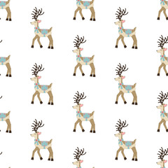 Fototapeta premium Deer seamless pattern