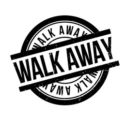 Walk Away rubber stamp. Grunge design with dust scratches. Effects can be easily removed for a clean, crisp look. Color is easily changed.