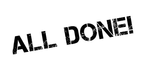 All Done rubber stamp. Grunge design with dust scratches. Effects can be easily removed for a clean, crisp look. Color is easily changed.