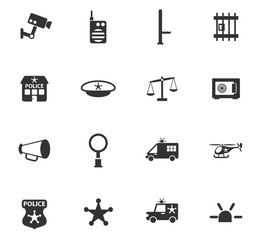 police department icon set