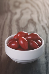 ripe cornel berrys in bowl