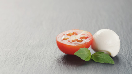 mozzarella balls with tomatoes and basil