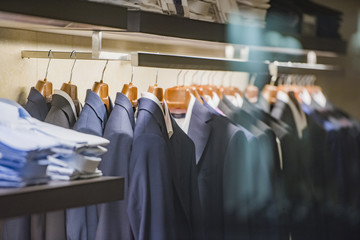 Elegant men clothing in a store