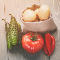 fresh ripe organic vegetables