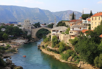 Fototapeta na wymiar Old bridge in Mostar, Bosnia and Herzegovina