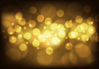 Gold light bokeh night luxury background vector illustration.