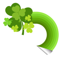 Patrick�s Day Clover Leaves and Rainbow Sticker Vector