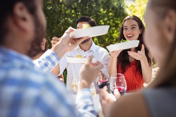Group of friends having lunch