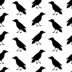 Seamless pattern from the black ravens