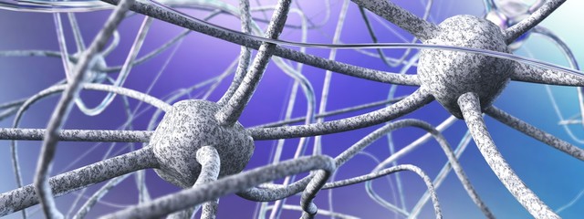 Neural networks, neurons, 3d rendering
