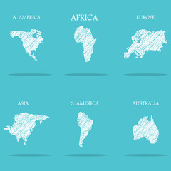 Naklejka premium continents of our earth background
