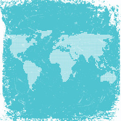 World map on grunge background