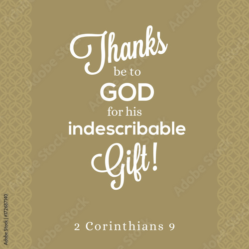 "thanks be to god for his indescribable gift from 2