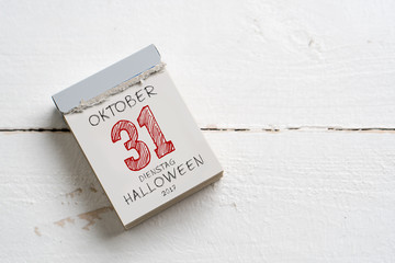Abreißkalender mit Datum von Halloween
