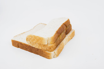 sliced bread on isolated white background