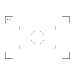 White and black viewfinder camera recording. Modern camera focusing screen. Vector illustration