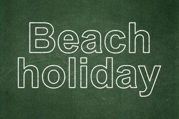 Tourism concept: Beach Holiday on chalkboard background