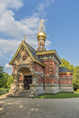 Fototapeta na wymiar Russische Kapelle in Bad Homburg vor der Höhe
