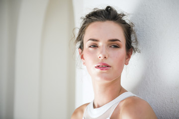 Woman in white dress