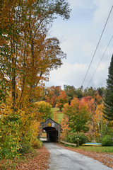 Covered Bridge in autumn in Vermont