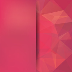 Abstract geometric style pink  background. Orange business background Blur background with glass. Vector illustration
