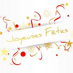 Joyeuses fêtes or et rouge panneau de fête