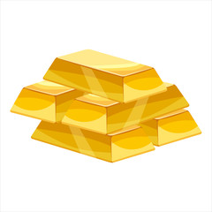 Gold bar icon. Cartoon style, illustration, vector icon for web, games, applications