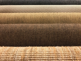 Samples of different woven carpet texture from sisal and natural fiber for background - obrazy, fototapety, plakaty