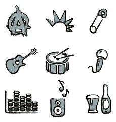 Punk Icons Freehand 2 Color