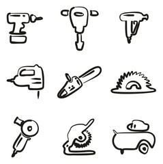 Power Tools Icons Freehand 