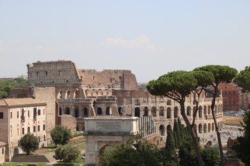 Resti archeologici del Colosseo. Roma Italia