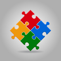 Obraz premium illustration of white puzzle made of little pieces 