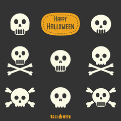 Happy Halloween pattern Skull and bone. Halloween design template for greeting card, ad, promotion, poster, flier, blog, article, social media, marketing.